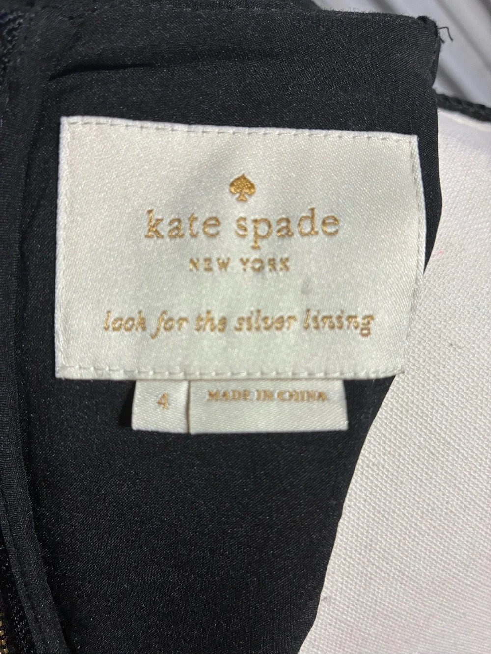 Kate Spade New York Black Ruffle Neck Poplin Dress Sz 4